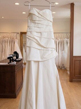 Peter Langner - Silk White- Strapless Layered Bodice “Martine” Wedding Gown